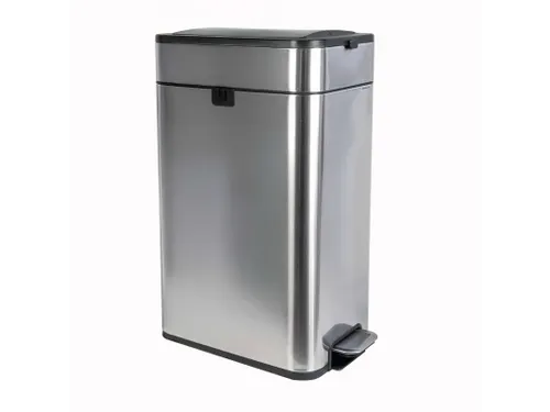 9504094 Afvalbak +voetpedaal MAULwing 40L edelstaal 45.6x27.7x66.7cm