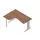hoek-bureau,HxBxD 730x1600x1200mm,blad canaletto-hout,verdieping links