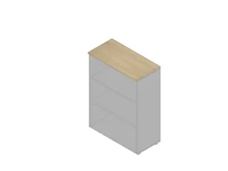 kantoorstelling 1232x900x450mm 3 OH 2xhouten vloer aluminium eiken - 1