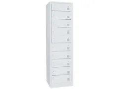 acculaadkast 1800x500x500mm 230V 10stekkerdozen/vakken front RAL7035