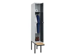 locker met bank,HxBxD 2120x300x815mm,1vak,vak B 300mm,draaigrendel