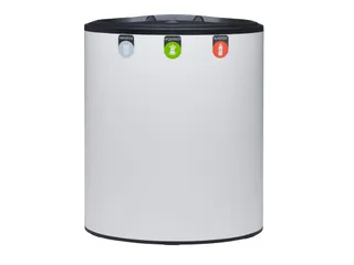 Gescheiden Afvalbak Lune Binc 3-stroom Met Open Deksel Wit - 4
