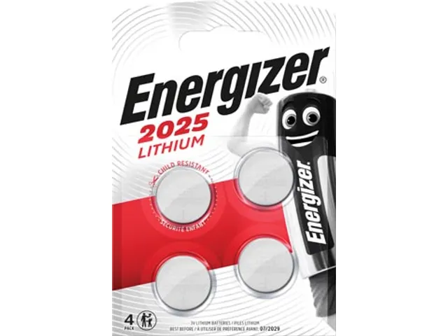 knoopcellen lithium CR2025 blister van 4 stuks