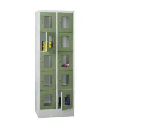 lockerkast,HxBxD 1850x600x500mm,2x5vakken,RAL7035,front RAL6011 - 2