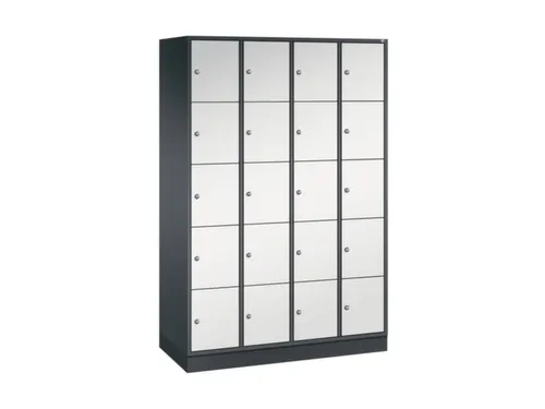 lockerkast,RAL 7021/RAL 7035,HxBxD 1950x1220x500mm,4x5vakken,cil.-slot