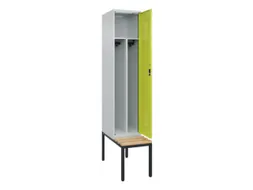 locker met bank,voor scheiding van kleding,HxBxD 2120x400x815mm,1vak