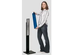 Staande asbak 3.5 liter HxBxD 1250x310x310mm voet zwart blauw