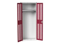 Lockerkast 2000x800x550mm 1 vak, dubbele ventilatiedeur, RAL3004