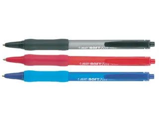 Balpen Bic soft feel grip clic medium rood - 3