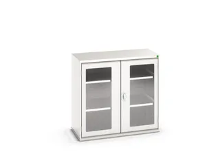 vitrinekast 1000x1050x550mm 2xStalen bodem romp RAL7035 front RAL7035 - 1