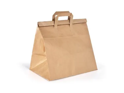 BioPak Papieren Foldbag 32x21x34 cm bruin met twee hengsels