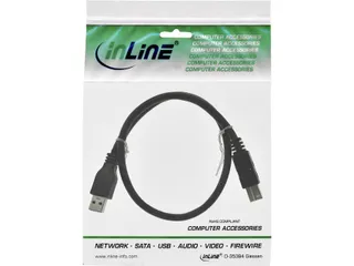 Kabel Inline USB-A USB-B 3.0 M 0.5 meter zwart - 2