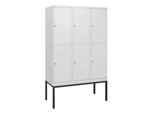 dubbeldekse locker,HxBxD 1950x1200x500mm,3x2vak.,vak B 400mm,cil.-slot