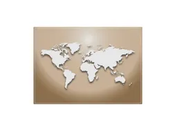 Placemat 45x32cm PVC Wereldkaart Beige 6 Stuks