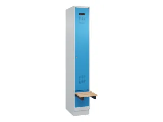 locker met bank,HxBxD 1950x300x815mm,1vak,vak B 300mm,cilinderslot - 2