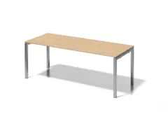 bureau HxBxD 740x2000x800mm blad esdoorn 4-voeten zilverkleurig