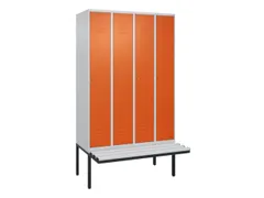 locker met bank,HxBxD 2120x1200x815mm,4vak,vak B 300mm,cil.-slot
