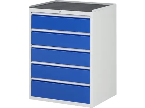 ladekast 1035x770x650mm 5laden cilinderslot RAL7035 RAL5010 metaal