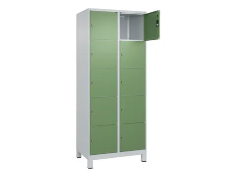 lockerkast,HxBxD 1950x800x500mm,2x5vakken,vak B 400mm,cil.-slot,voeten