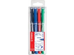 Fineliner Stabilo Sensor assorti 0.3mm etui à 4 stuks