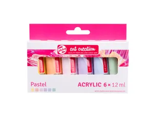 Acrylverf Talens Art Creation pastel assorti 6 tubes à 12ml - 1