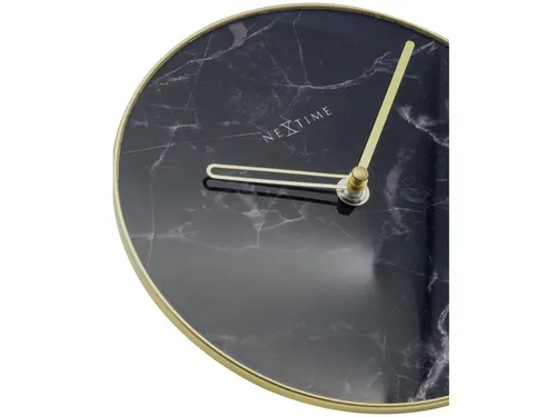 Tafelklok Nextime Marble Table dia 20cm glas zwart