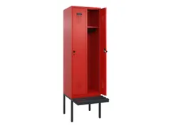 locker met bank,HxBxD 2120x600x815mm,2vak,vak B 300mm,draaigrendel
