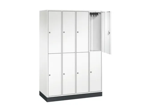 Dubbeldekse garderobekast,HxBxD 1950x1220x500mm,4x2vak.,vak B 260mm