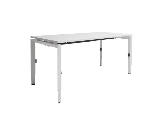 Bureau Linesto N4 hoogte instelbaar 160x80cm blad Krijtwit, poot Wit