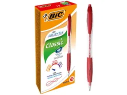 Balpen Bic Atlantis classic grip clic medium rood
