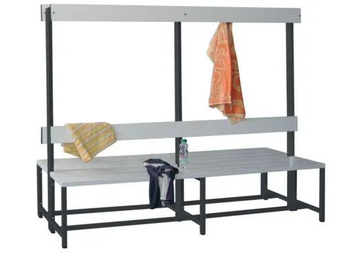 dubbele zitbank,HxLxD 1600x2000x770mm,onderstel RAL7016