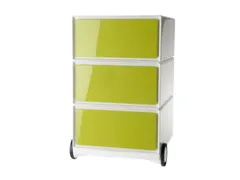 mobiel ladeblok,HxBxD 642x390x436mm,3lade(n),romp wit,front groen