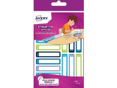 Family mini naametiketten 5 x 1cm blauw/groen 30 stuks