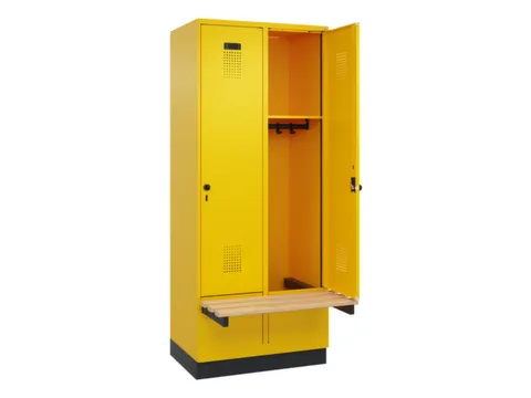 locker met bank,HxBxD 1950x800x815mm,2vak,vak B 400mm,draaigrendel