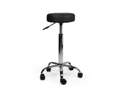 Tabouret kruk Office hoog met gasveer harde wielen zw