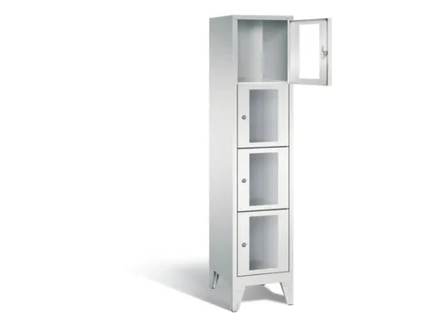 lockerkast 1850x420x500mm 1x4 vakken Cilinderslot Poten, RAL7035