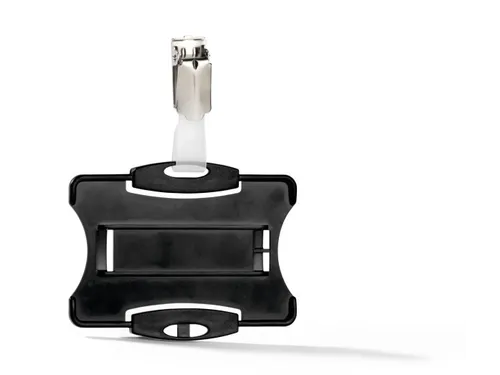Veiligheidspashouder 85x54mm met clip Zwart