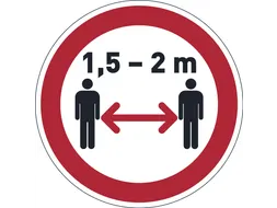 Verwijderbare vloersticker afstand houden