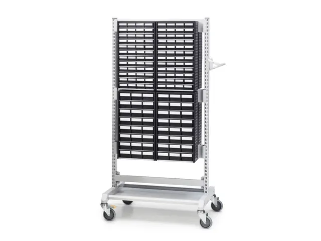 ESD-assortimentskast,HxBxD 550x310x180mm,48lade(n),laden zwart