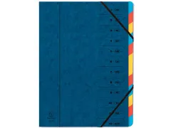 Sorteermap A4 12 vaks blauw karton