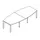 vergadertafel,HxBxD 740x2800x1200mm,vatvormig,CC-zwart