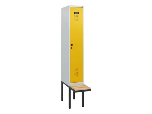 locker met bank,HxBxD 1950x300x815mm,1vak,vak B 300mm,draaigrendel