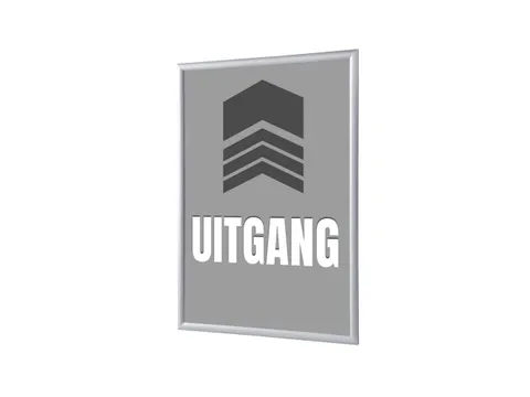 Kliklijst A1 complete set met print "UITGANG" Grijs