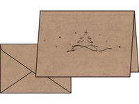 Kerstkaarten Sigel incl. envelop Kerstboom, kraftliner, (Laser/Copy),