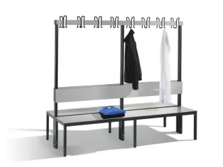 omkleedbank,HxLxD 1710x2000x760mm,HPL zilvergrijs,frame staal RAL7021 - 1