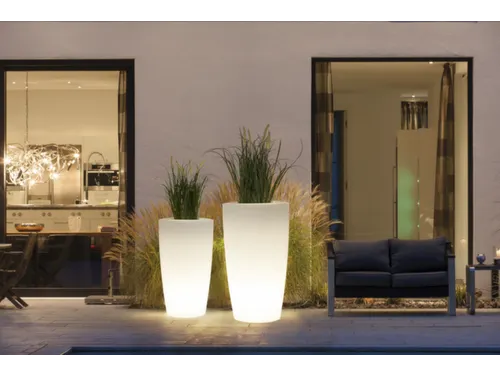 plantenzuil,rond,PE,translucent,HxØ 900x510mm,35l,m. verlichting