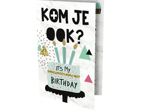 Uitnodiging Cake 13.5x9cm