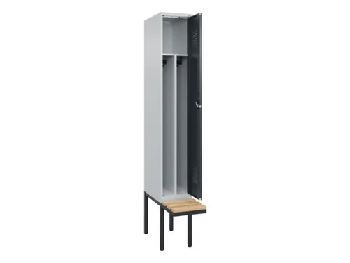 locker met bank,voor scheiding van kleding,HxBxD 2120x300x815mm,1vak