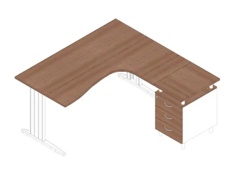 bureauset bureau staand ladeblok rechts 730x1600x1650mm Canaletto