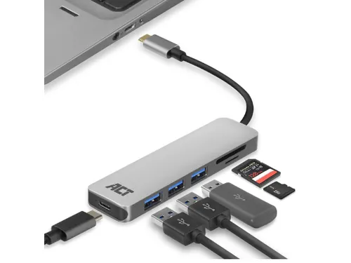 USB-C Hub 3.0 3x USB-A Cardreader PD